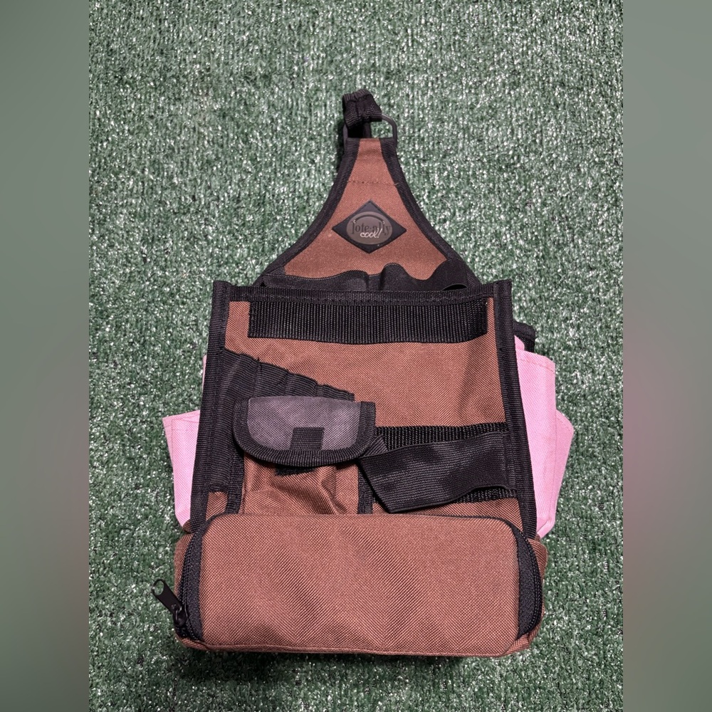 Tote-ally Cool Tote Craft Supplies Bag Organize & Carry Brown Pink